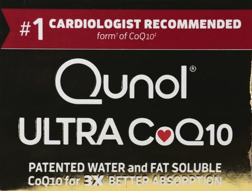 Qunol CoQ10 100mg Softgels, Ultra CoQ10 100mg, 3x Better Absorption, 120 Count
