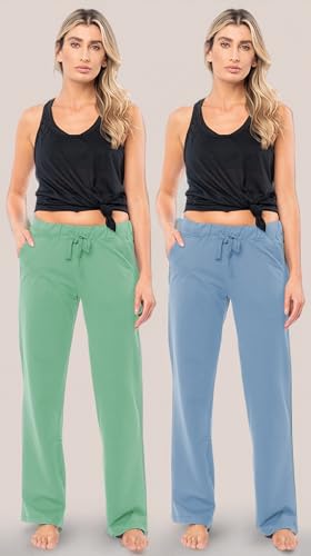 Women's 2 Pack Ultra Soft French Terry Cotton Drawstring Pants