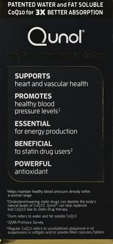Qunol CoQ10 100mg Softgels, Ultra CoQ10 100mg, 3x Better Absorption, 120 Count