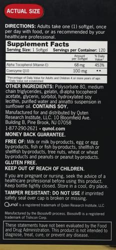 Qunol CoQ10 100mg Softgels, Ultra CoQ10 100mg, 3x Better Absorption, 120 Count