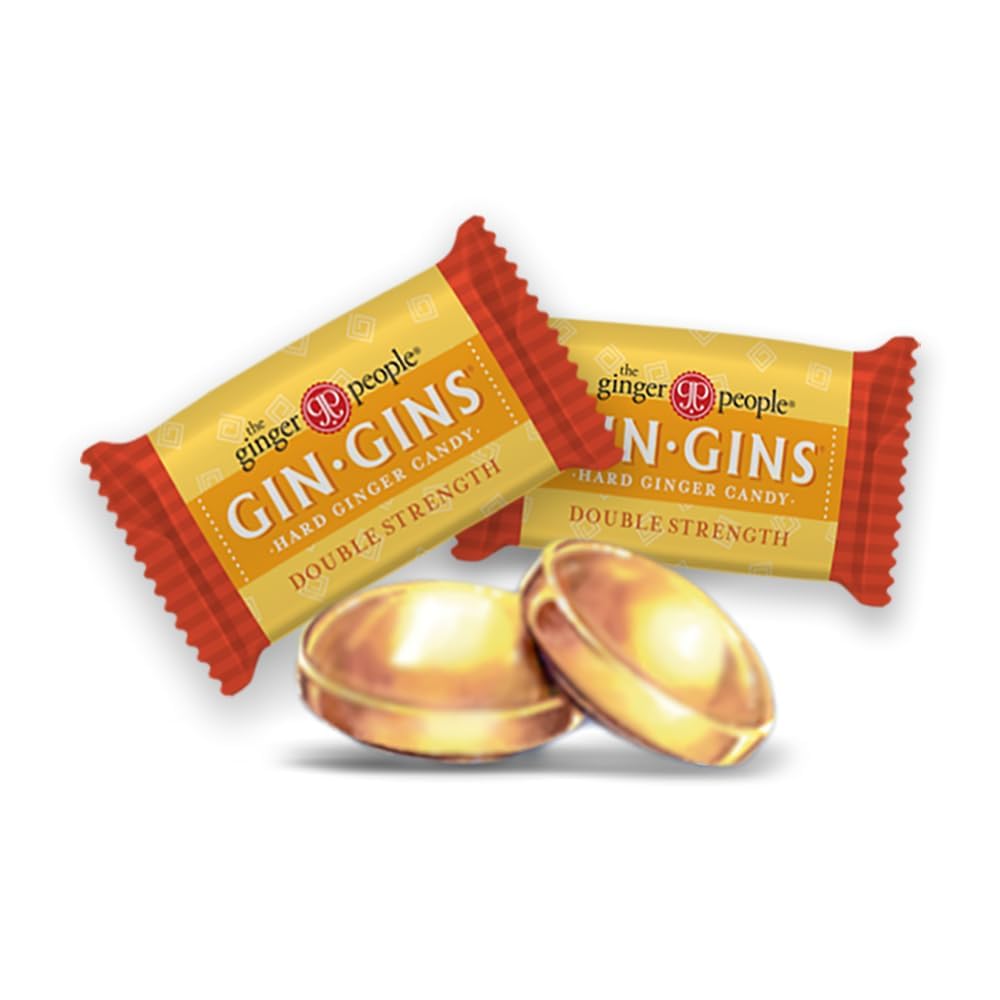 GIN GINS Double Strength Ginger Hard Candy – Large 1 lb Bag