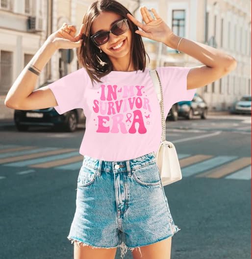 Breast Cancer Shirt Women Pink Ribbon Breast Cancer Awareness