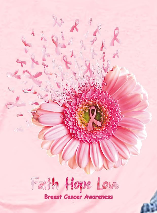 Breast Cancer Shirt Sunflower Pink Ribbons