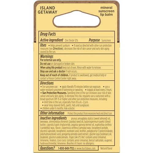 Burt’s Bees SPF 30 Lip Balm, 3 Tubes, 0.15 oz