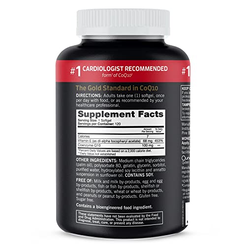 Qunol CoQ10 100mg Softgels, Ultra CoQ10 100mg, 3x Better Absorption, 120 Count