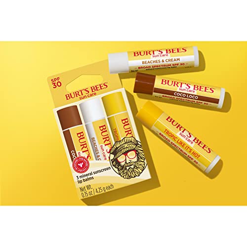 Burt’s Bees SPF 30 Lip Balm, 3 Tubes, 0.15 oz