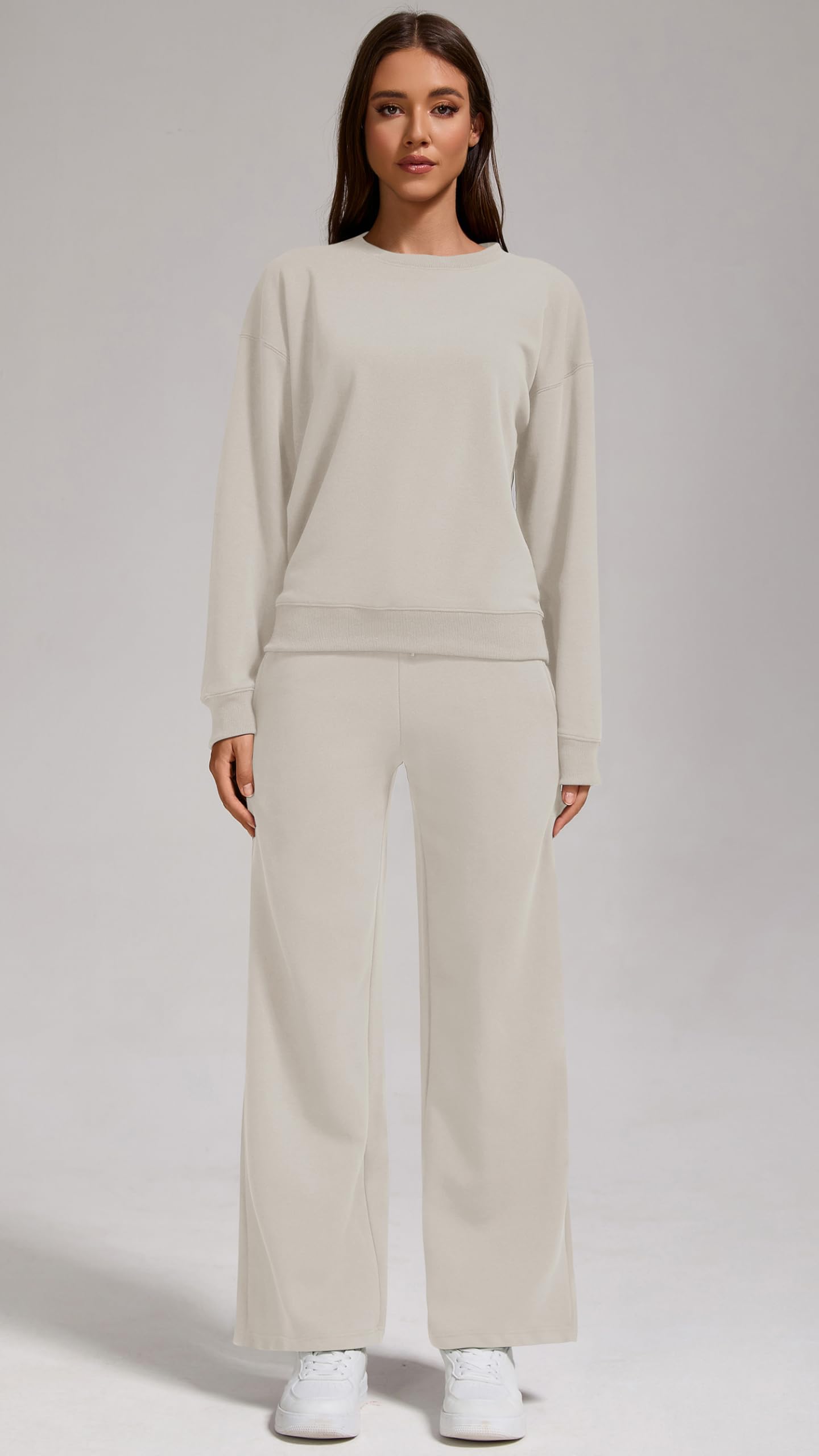 Women’s 2-Piece Oversized Sweatshirt and Jogger Sweatpants Tracksuit Set - Cozy