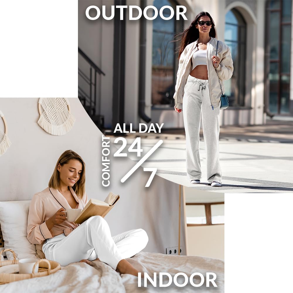 Women's 2 Pack Ultra Soft French Terry Cotton Drawstring Pants