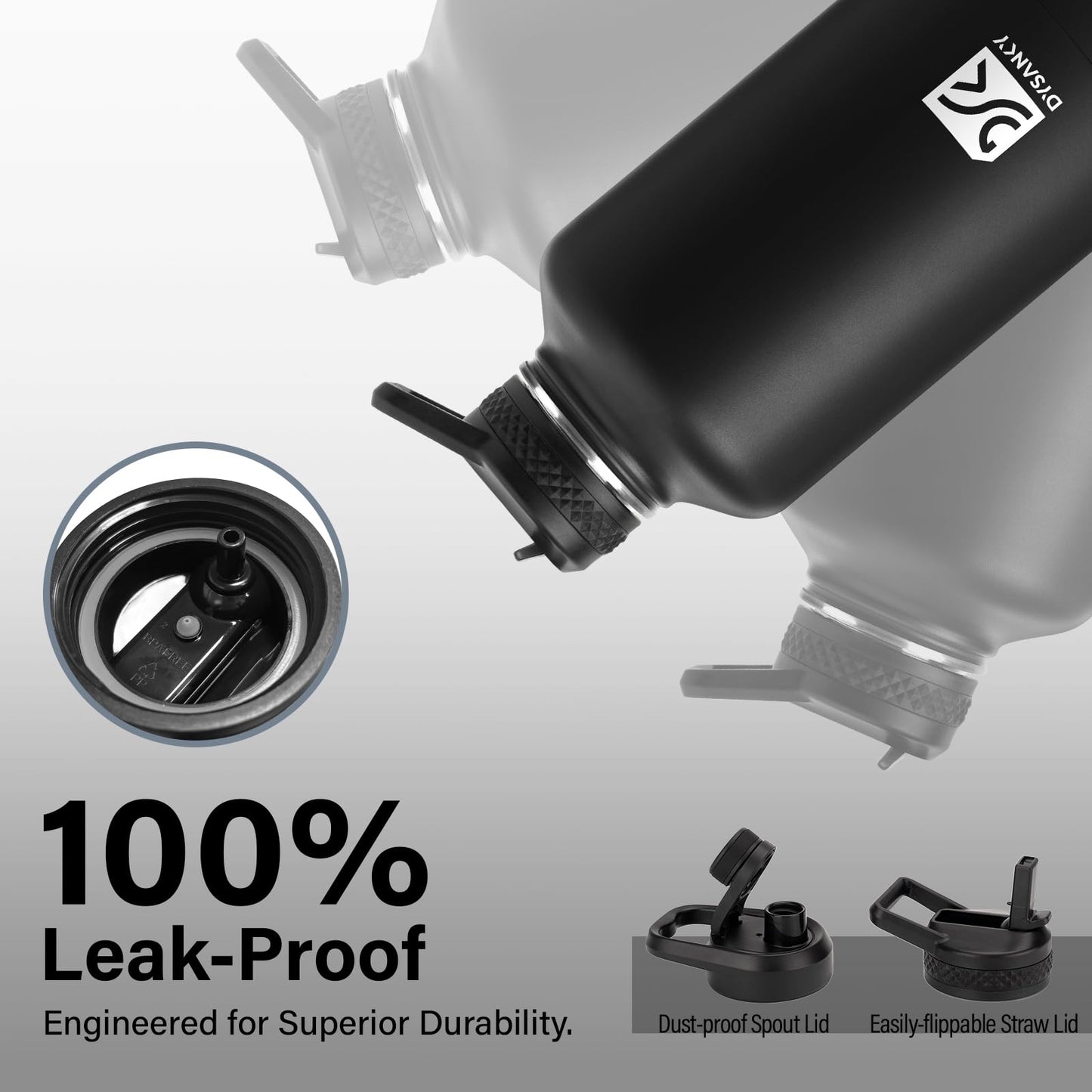 Insulated Stainless Steel Water Bottle, BPA-Free 64 oz