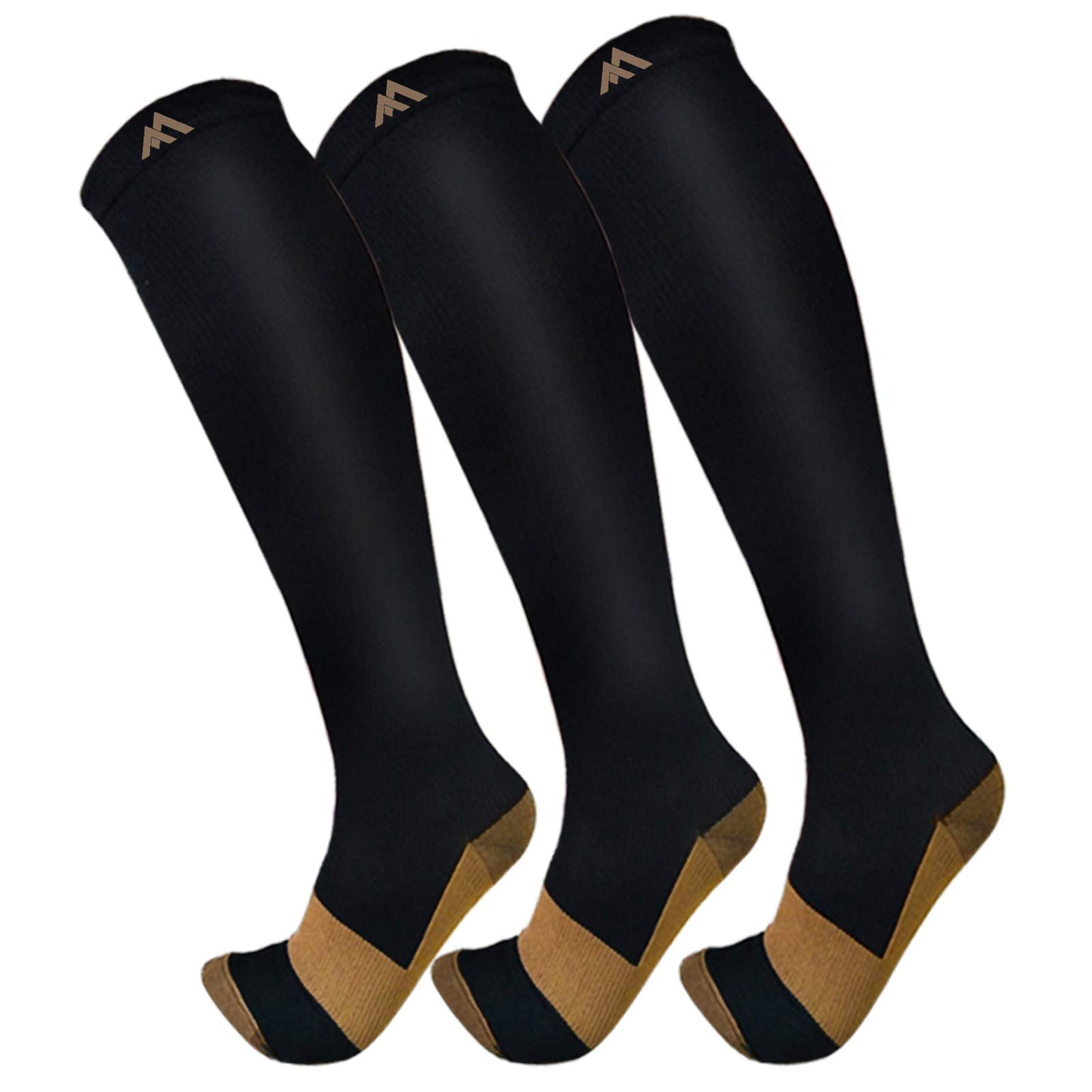 FuelMeFoot 3 Pack Copper Compression Socks