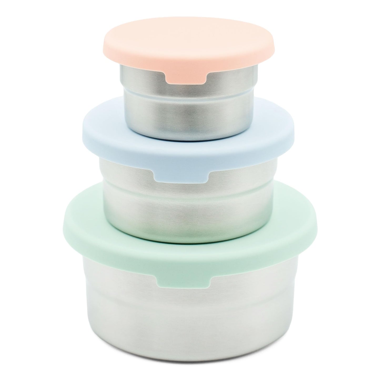 Stainless Steel Food Storage Containers - 3 Pack - 3 Oz, 6.1 Oz, 12.85 Oz with Leakproof Silicone Lids, BPA-Free, Dishwasher & Freezer Safe, Nesting & Stackable for Meal Prep, Lunch Boxes & Snacks