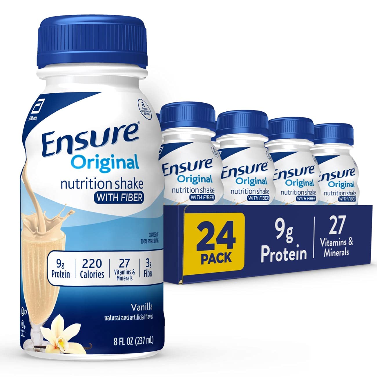 Ensure Original Vanilla Nutrition Shake with Fiber, 8 fl oz - 24 Pack