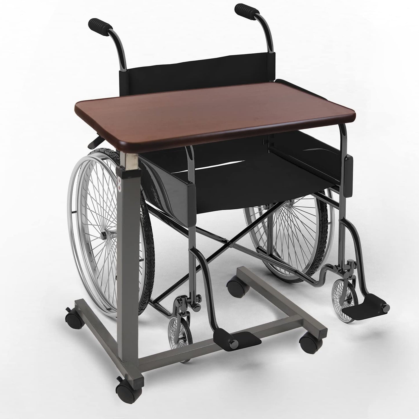 Medical Adjustable Overbed Bedside Table With Wheels