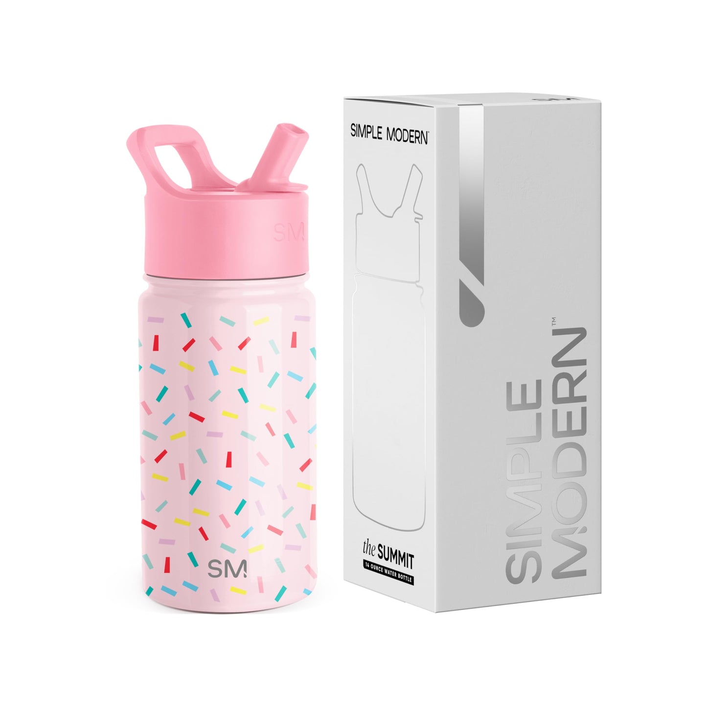 Simple Modern Kids Summit Water Bottle with Straw Lid | 14oz Stainless Steel Cup