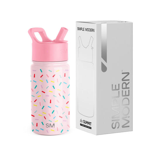 Simple Modern Kids Summit Water Bottle with Straw Lid | 14oz Stainless Steel Cup