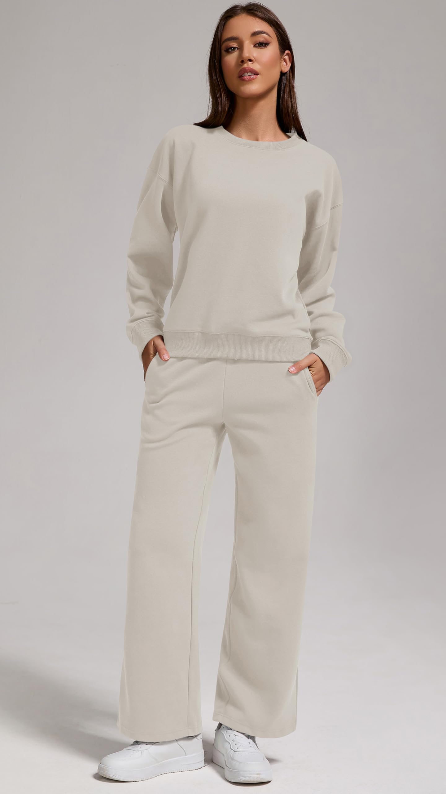 Women’s 2-Piece Oversized Sweatshirt and Jogger Sweatpants Tracksuit Set - Cozy