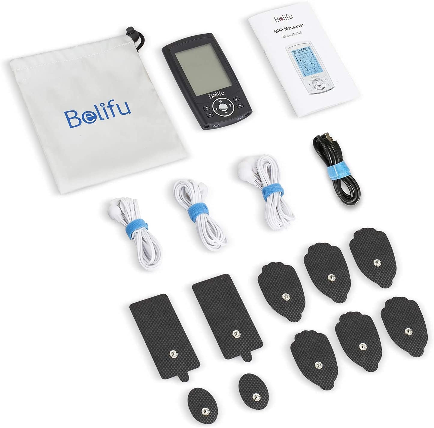 Belifu Dual Channel TENS EMS Unit 24 Modes Muscle Stimulator for Pain Relief Therapy