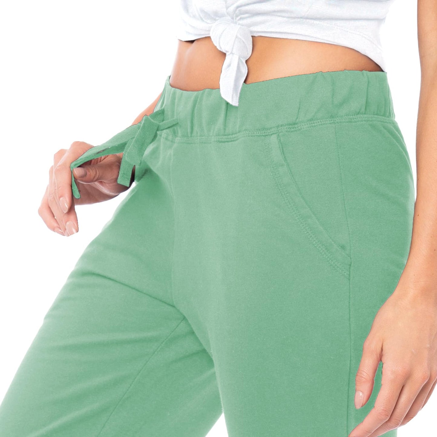 Women's 2 Pack Ultra Soft French Terry Cotton Drawstring Pants