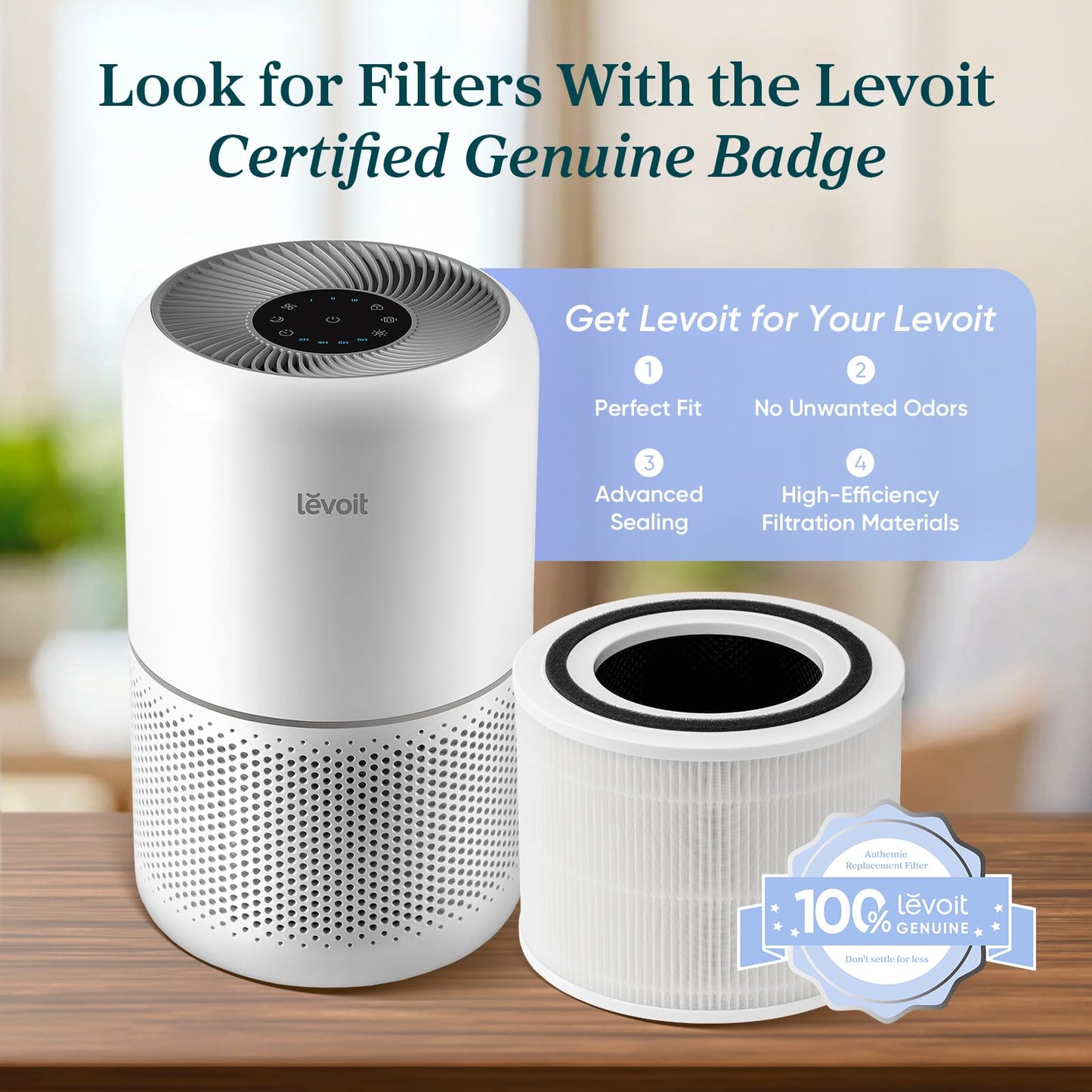 LEVOIT Air Purifier for Home Allergies Pet Hair in Bedroom, Covers Up to 1073 ftΒ²