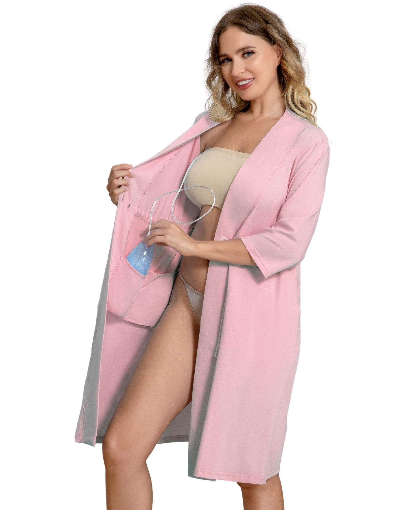 Mastectomy Robe with 4 Drain Pockets