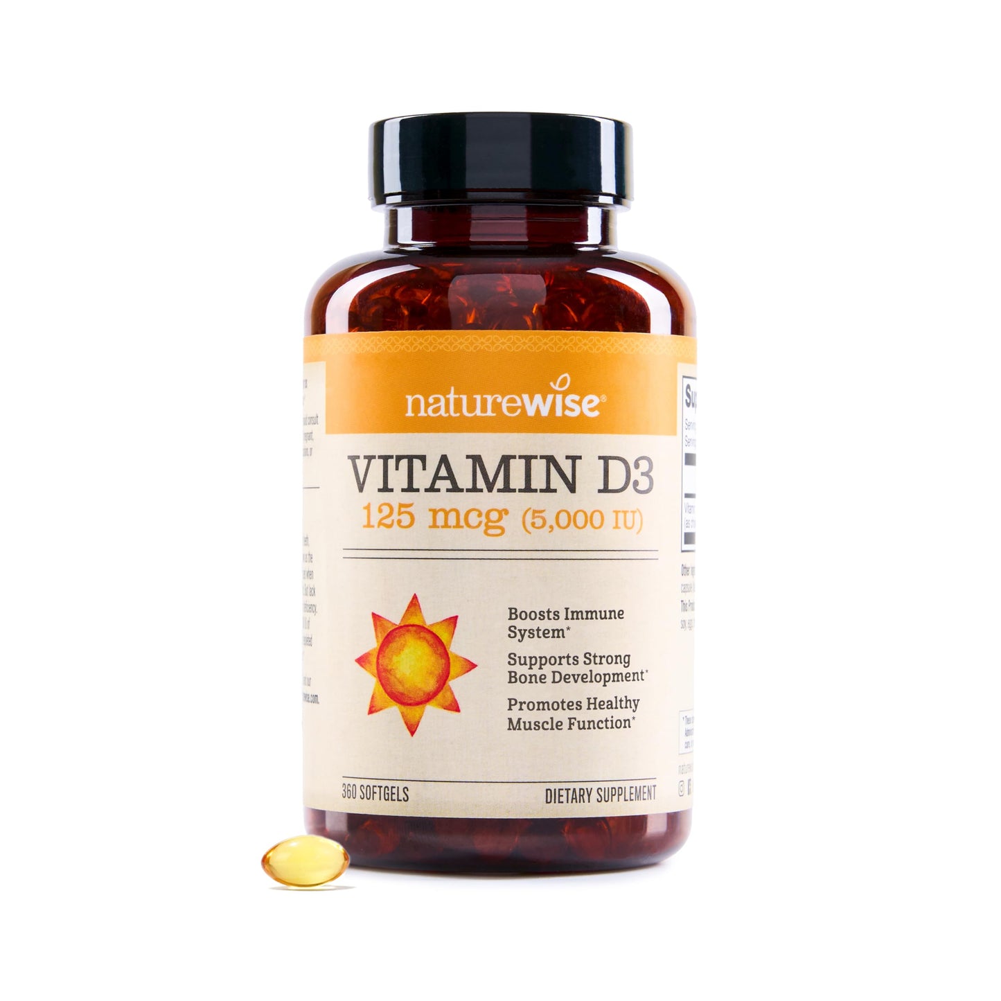 NatureWise Vitamin D3 5000iu (125 mcg), Mini Softgel 360 Count