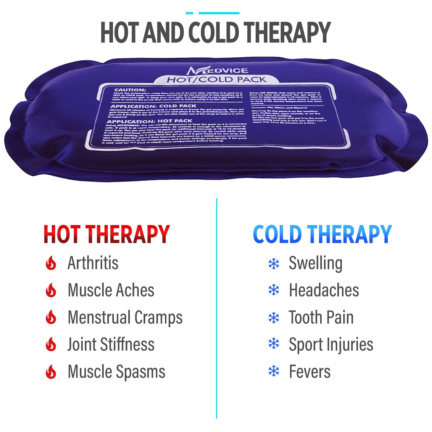 Reusable Hot and Cold Ice Packs for Injuries (3-Piece Set)