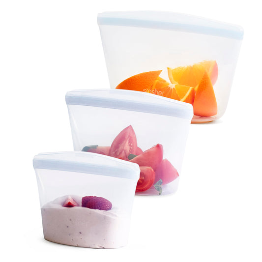 Stasher Premium Silicone Reusable Food Storage Bags, 3-Pack