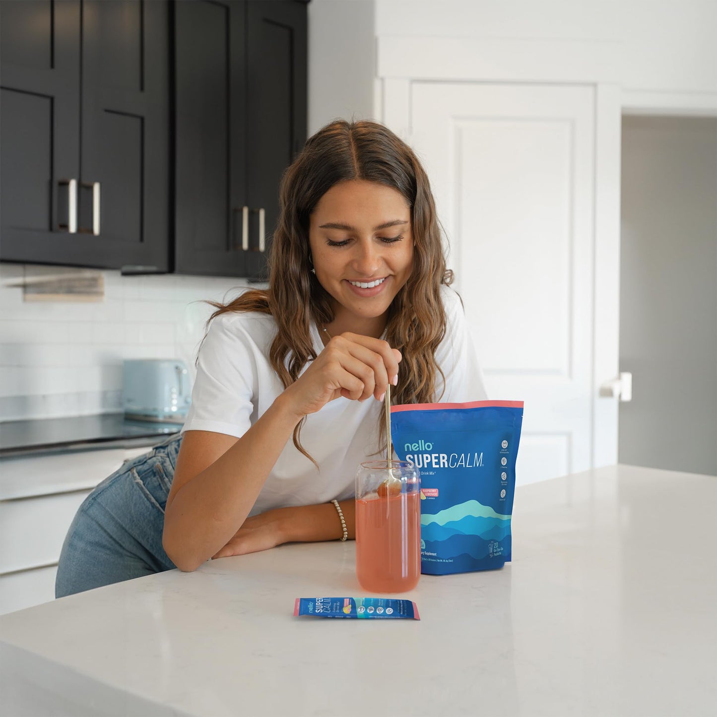 Nello Supercalm Powdered Drink Mix, Raspberry Lemonade, 20 Ct