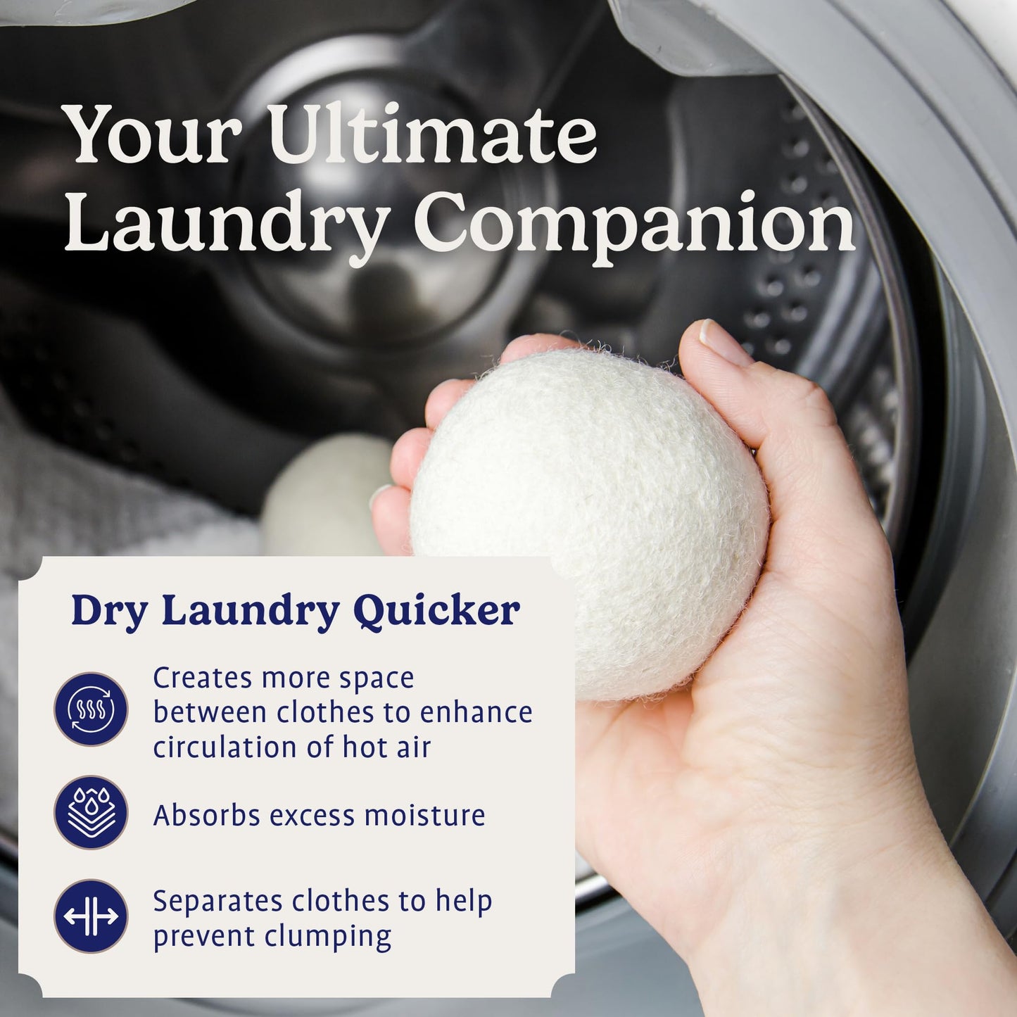 Handy Laundry Wool Dryer Balls - Natural Fabric Softener (Pack of 6)