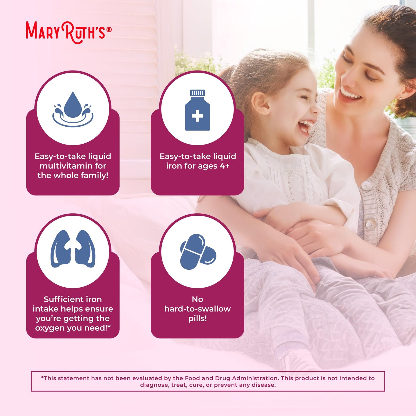 MaryRuth Organics Iron Supplement for Women Men & Kids, Liquid Iron Supplement for Women Men & Kids, 15.22 Fl Oz