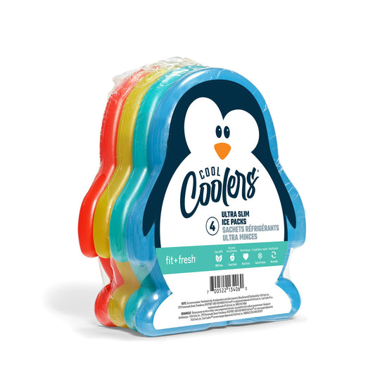 Fit & Fresh Cool Coolers Kids Lunch Box Ice Packs, Set of 4 (Penguin)