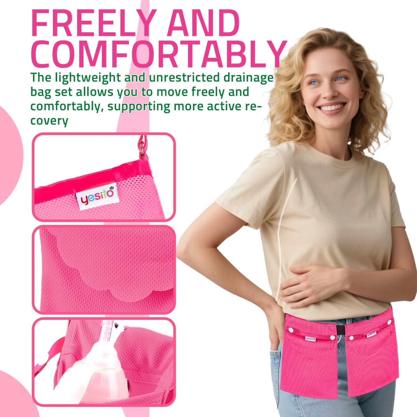 Mastectomy drainage pouch and Shower Support Adjustable