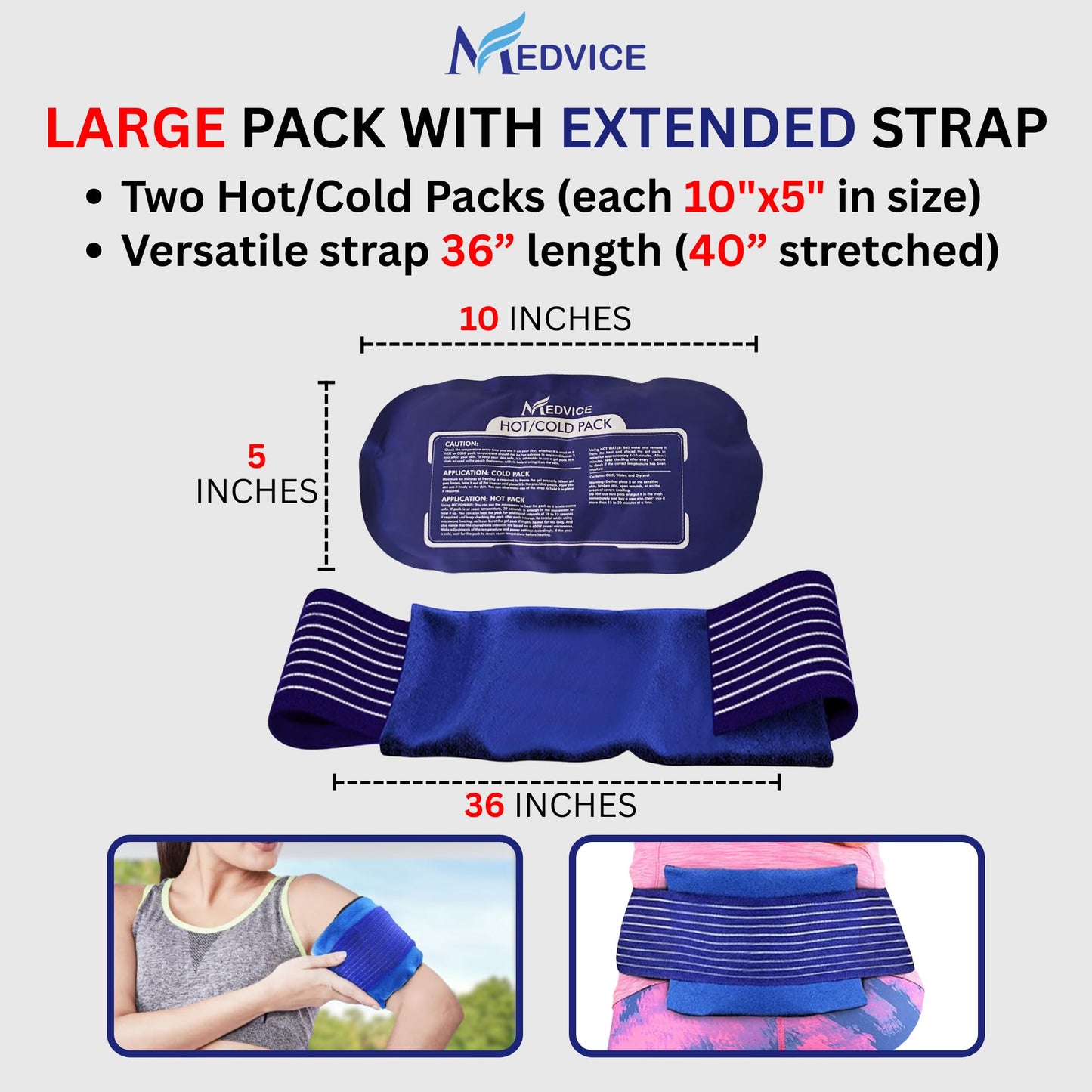 Reusable Hot and Cold Ice Packs for Injuries (3-Piece Set)