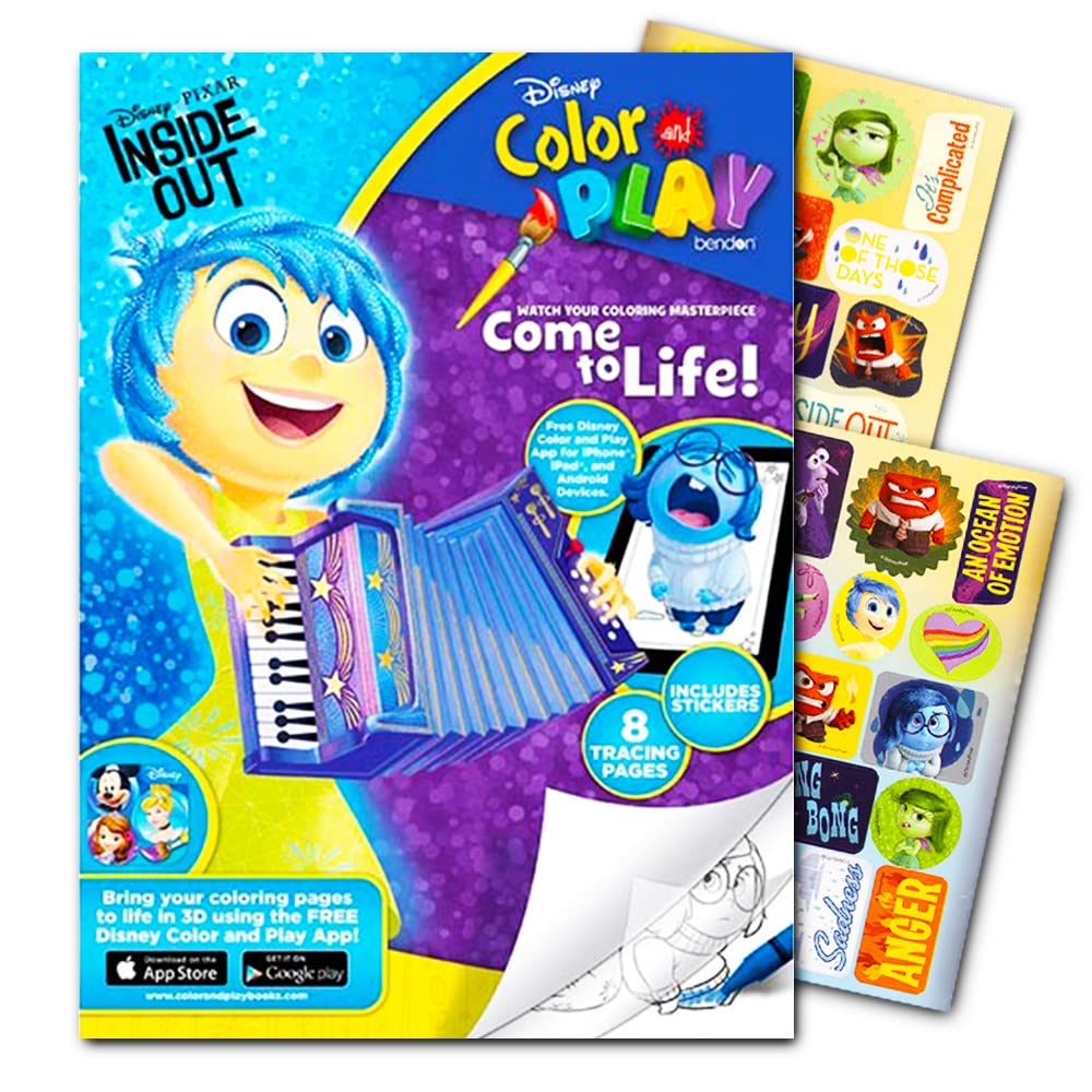 Disney Pixar Inside Out Color and Play Coloring Book - Over 30 Stickers Inside Book