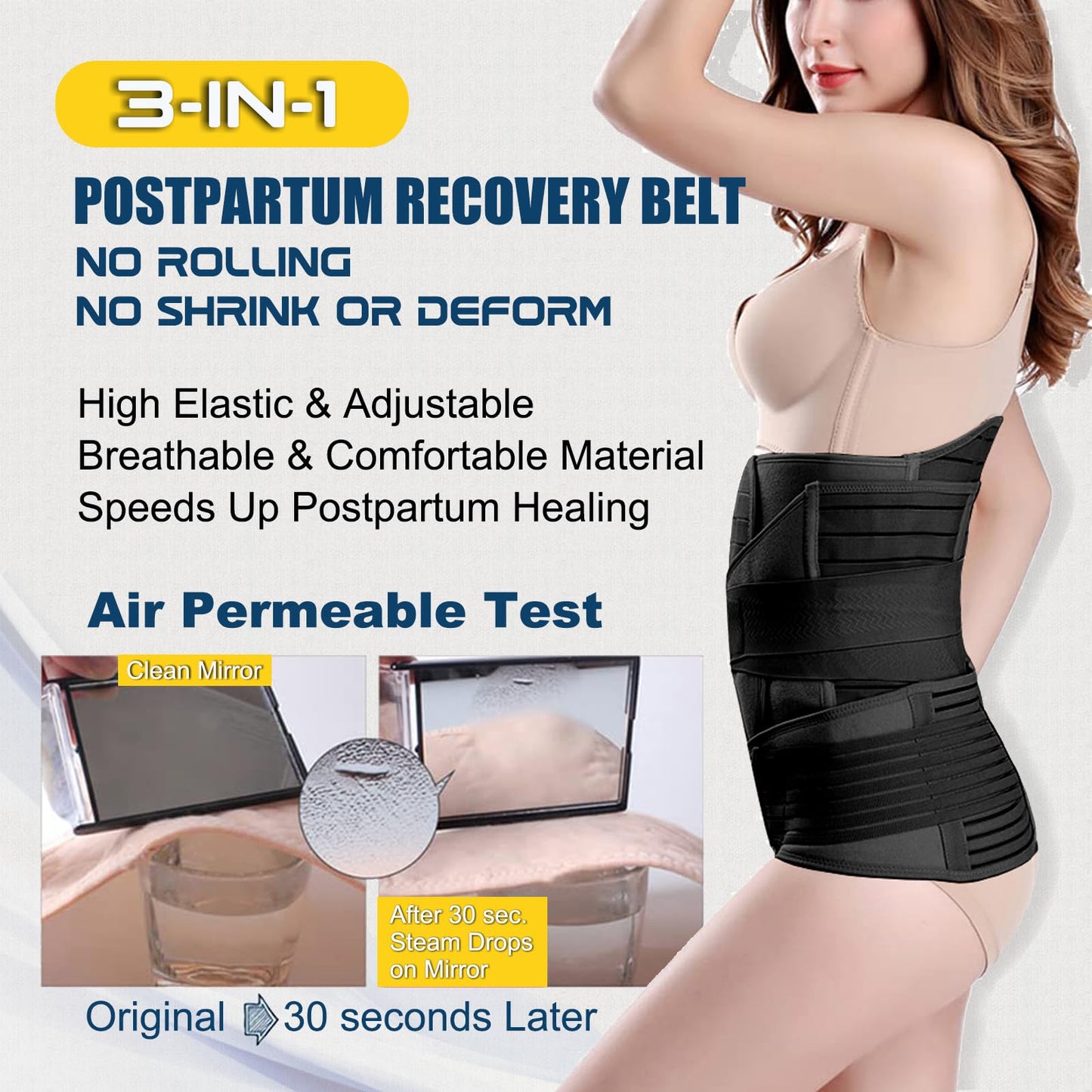 ChongErfei 3 in 1 Postpartum Post Surgical Belly Wrap