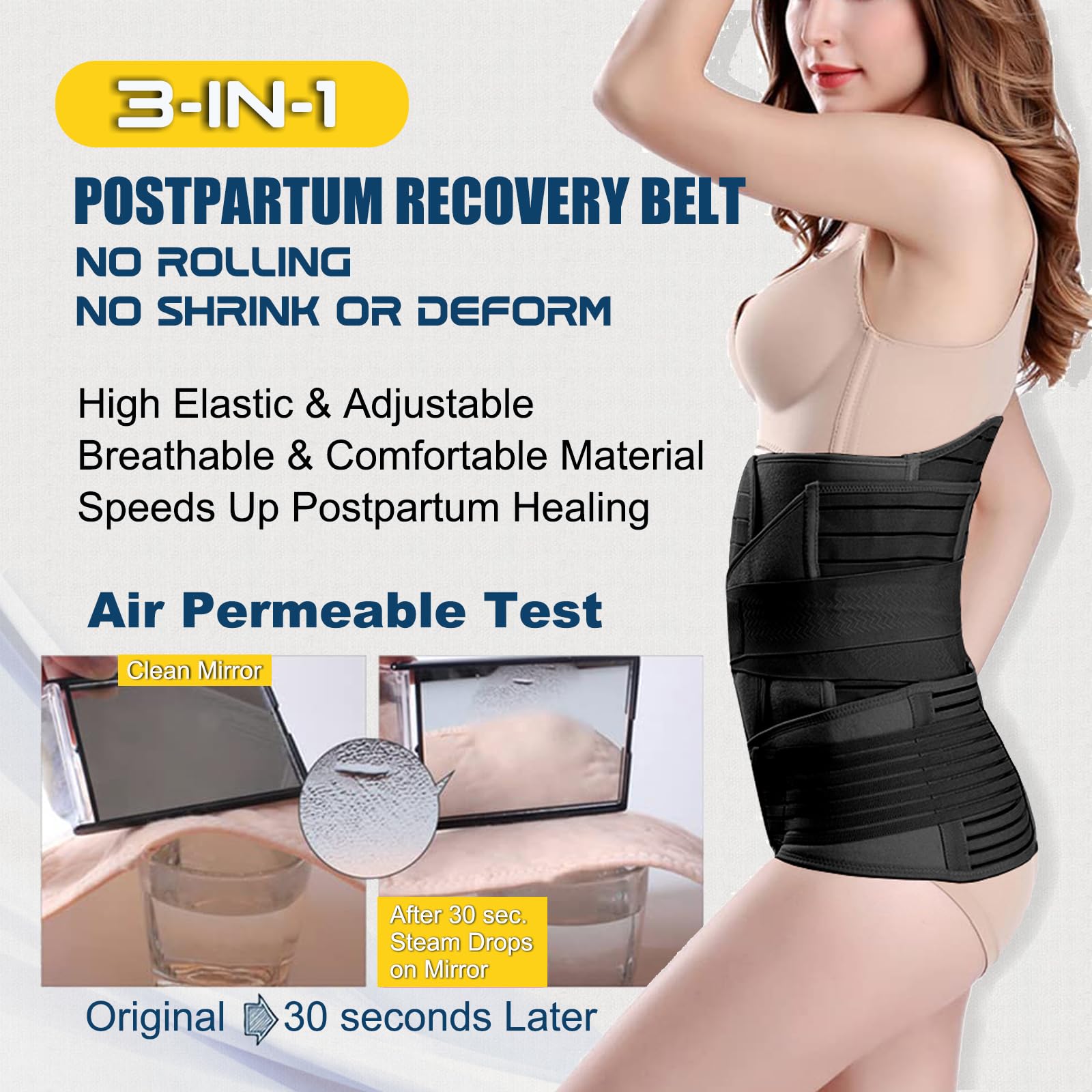 ChongErfei 3 in 1 Postpartum Post Surgical Belly Wrap