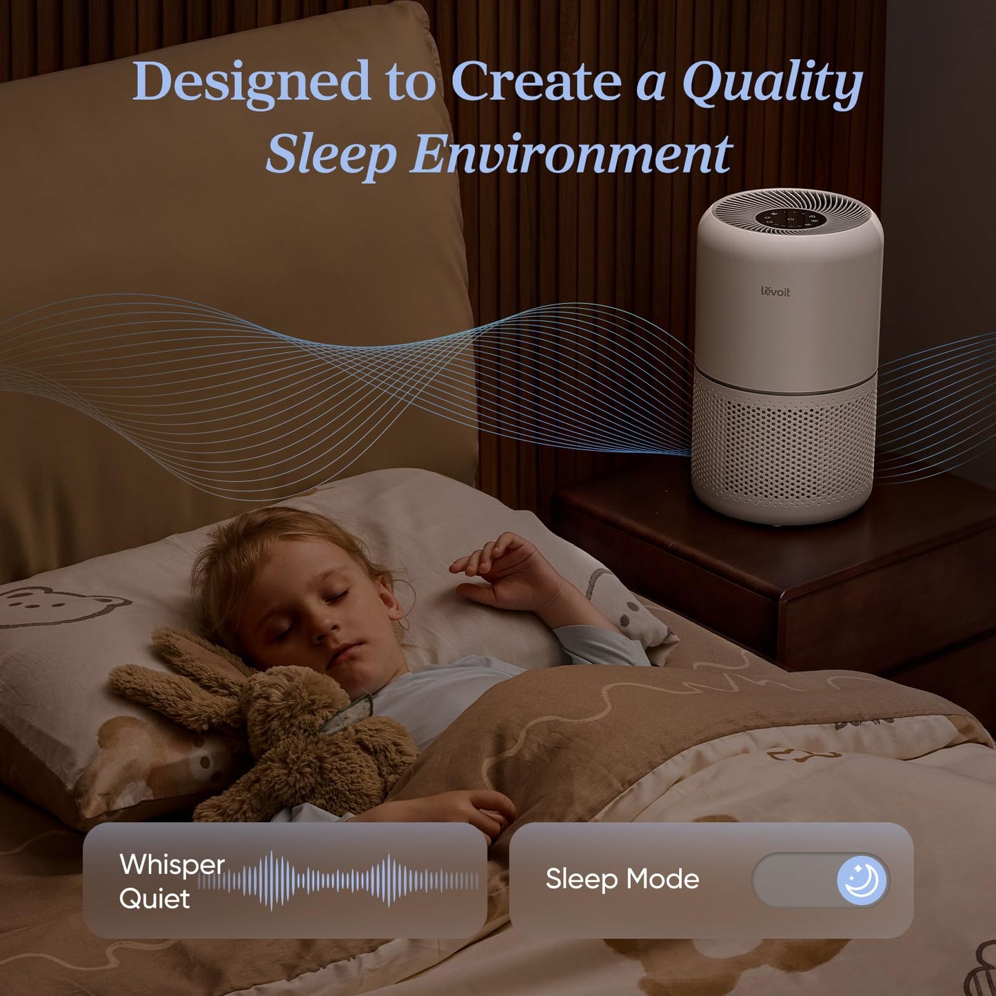 LEVOIT Air Purifier for Home Allergies Pet Hair in Bedroom, Covers Up to 1073 ftΒ²