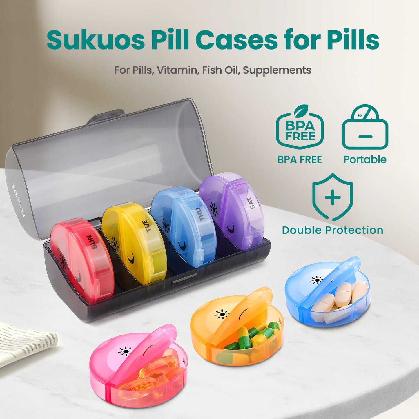 Weekly Pill Organizer 2 Times a Day
