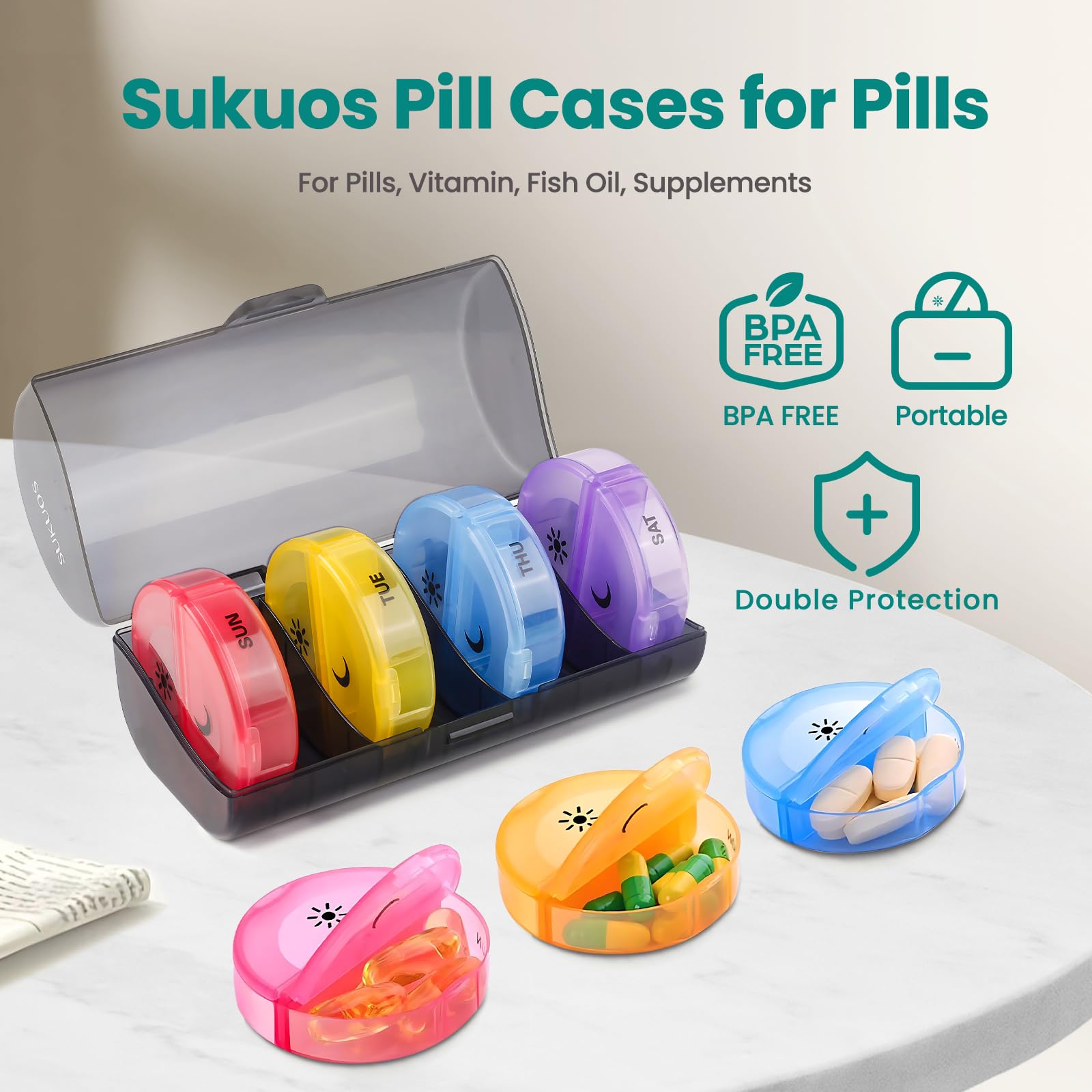 Weekly Pill Organizer 2 Times a Day
