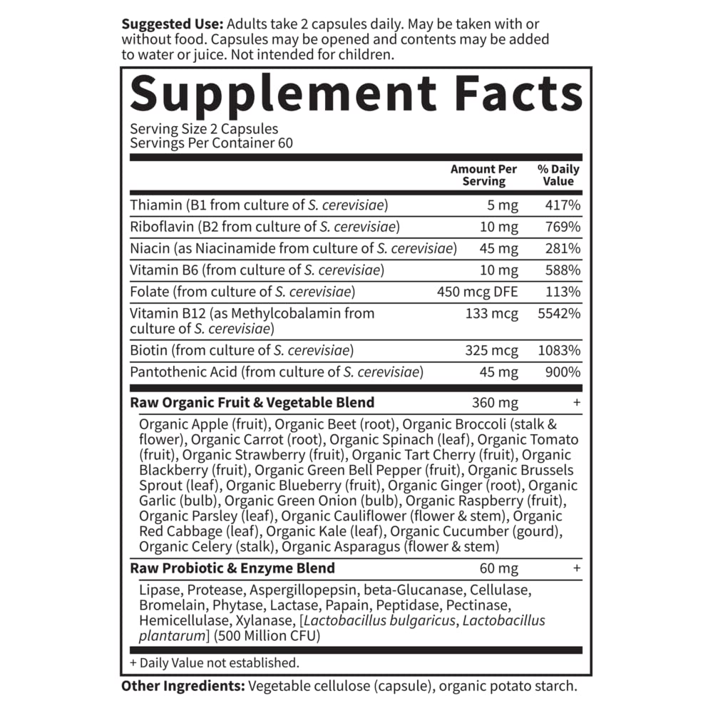 Garden of Life Vitamin B Complex, 120 Vegan Capsules