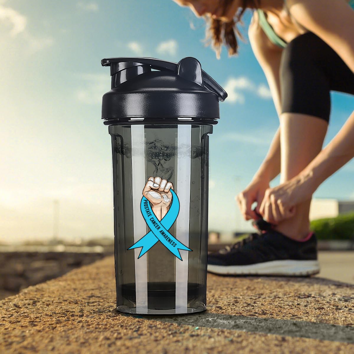 Prostate Cancer Awareness 18 Ounce Shaker Bottle Drink Mixer Leak-proof