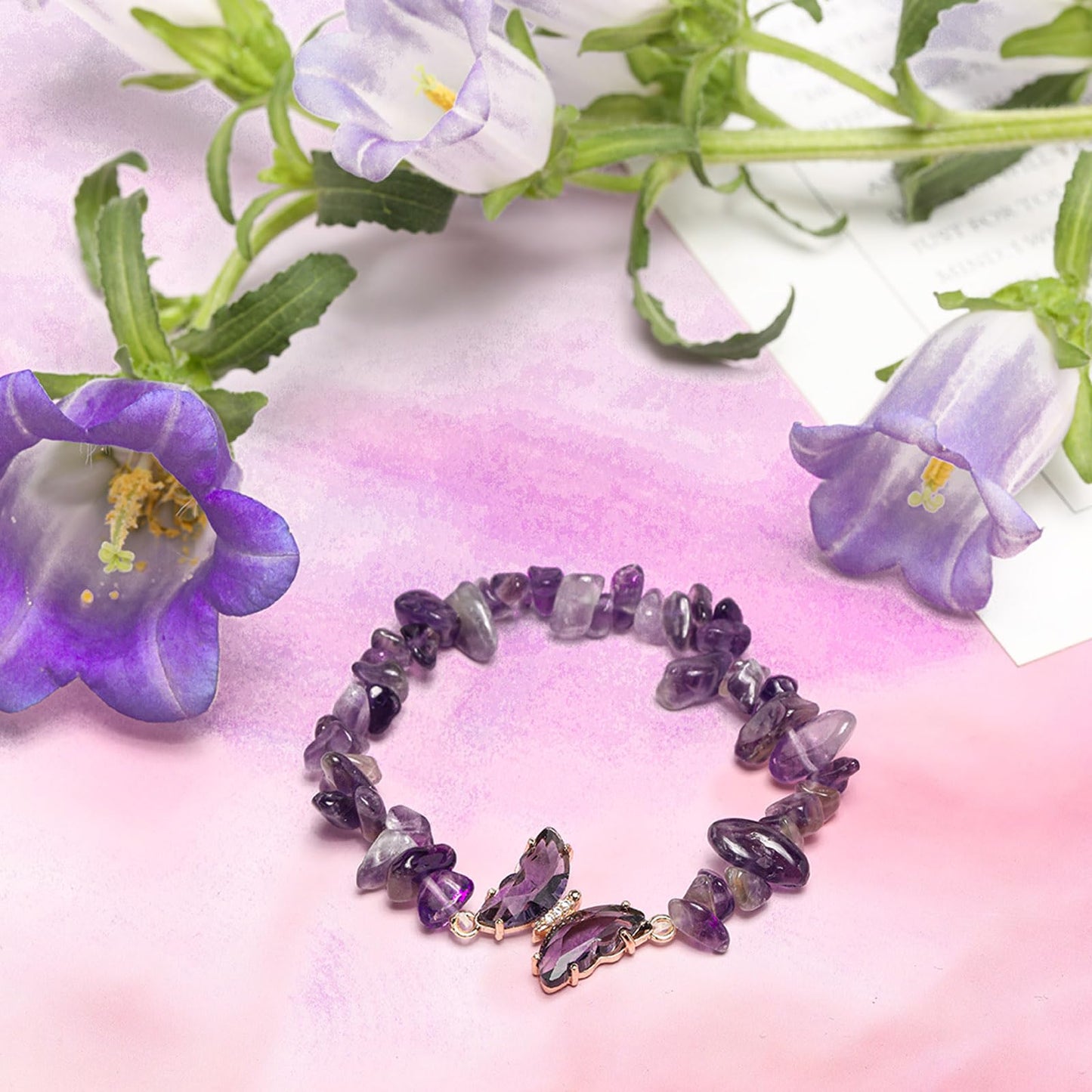 Artlunar Butterfly Bracelets Healing Bracelet (Purple)