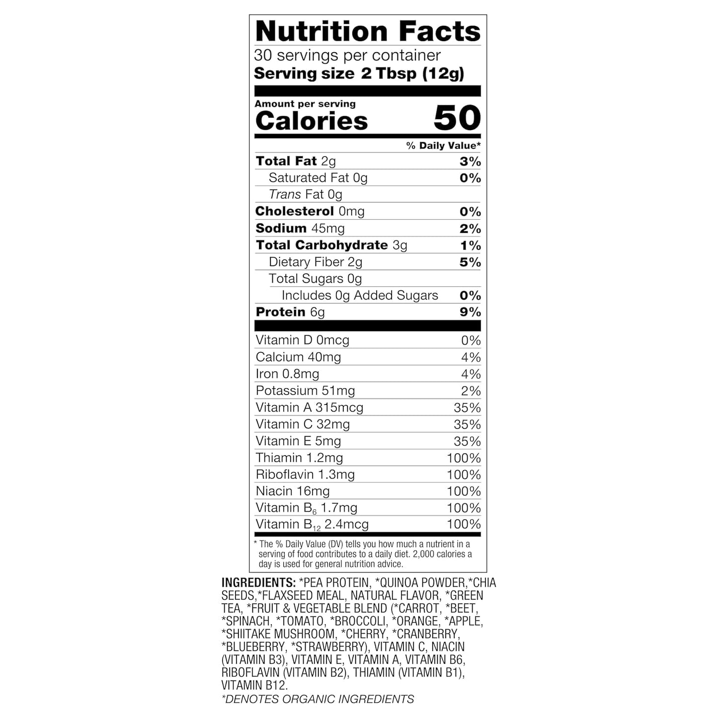 BetterBody Foods Organic Superfood Powder with Protein(12.7 oz.)