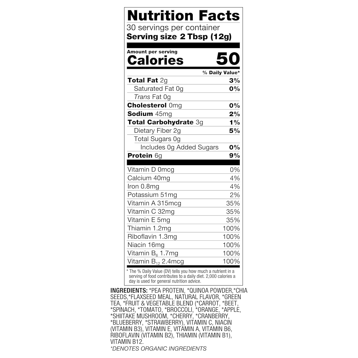BetterBody Foods Organic Superfood Powder with Protein(12.7 oz.)