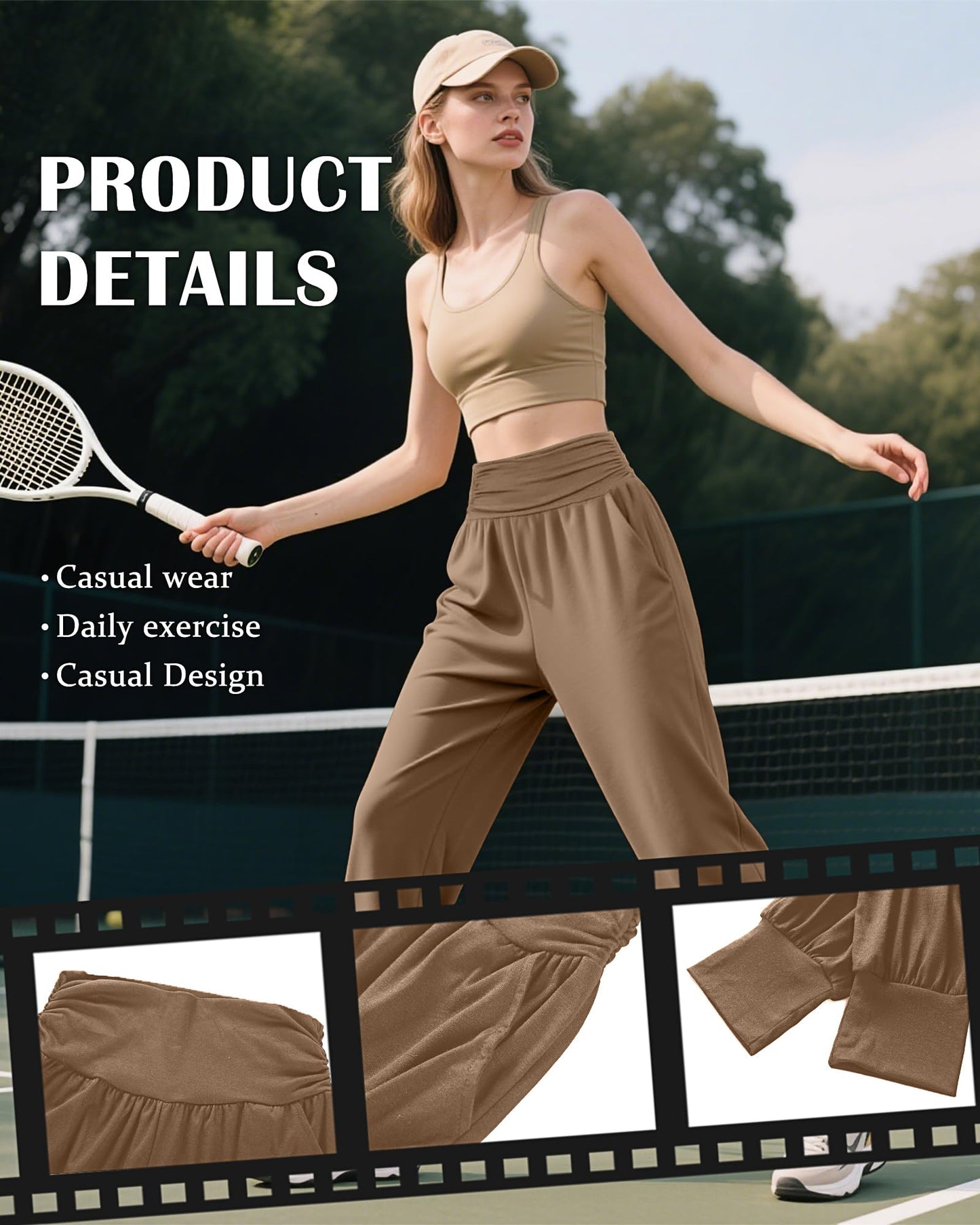 2 Pack Women's Yoga Joggers, Cozy Sweatpants