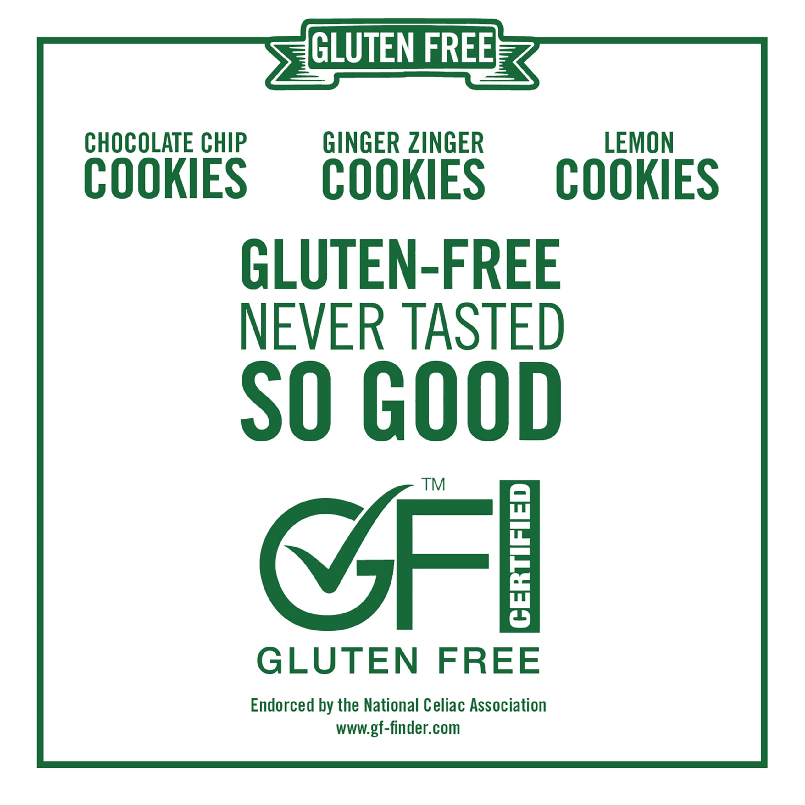 Tate's Bake Shop Gluten Free Cookies Variety Pack, Lemon, Ginger Zinger and Chocolate Chip
