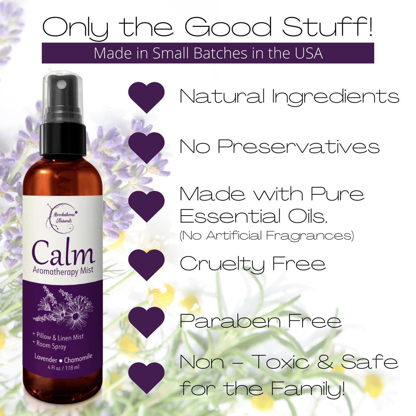 Calm Aromatherapy Mist with Lavender & Chamomile Essential Oil