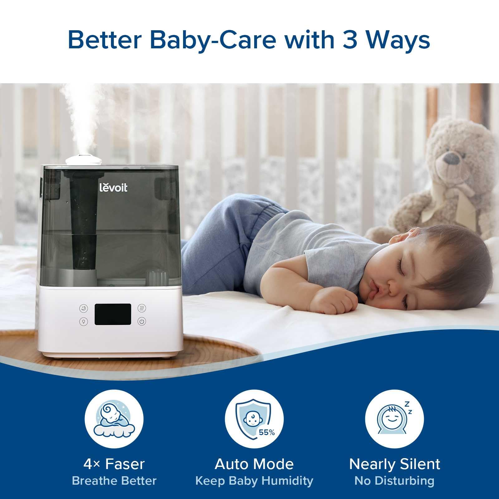 LEVOIT Smart Humidifiers for Bedroom Large Room Home,(6L) Cool Mist