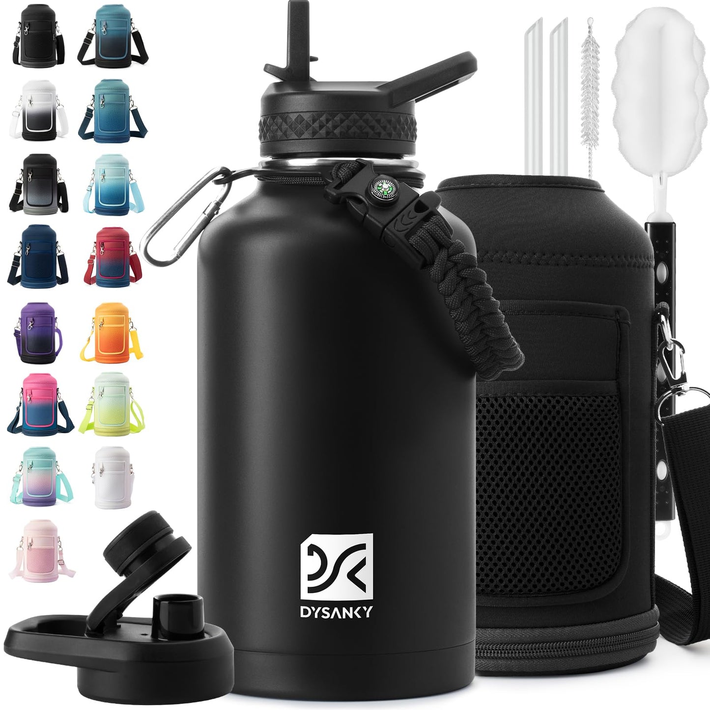 Insulated Stainless Steel Water Bottle, BPA-Free 64 oz