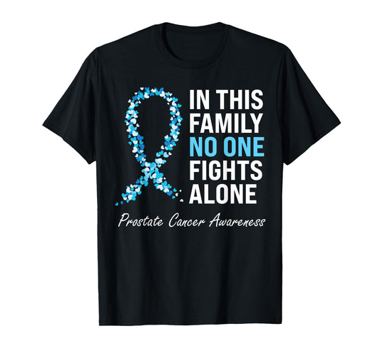 Family Prostate Cancer Awareness Light Blue Ribbon Survivor T-Shirt